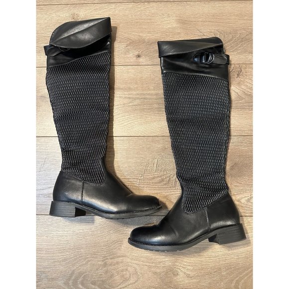 PATRIZIA PEINADO by spring step Black leather riding boot WOMEN'S  36 - Picture 1 of 10